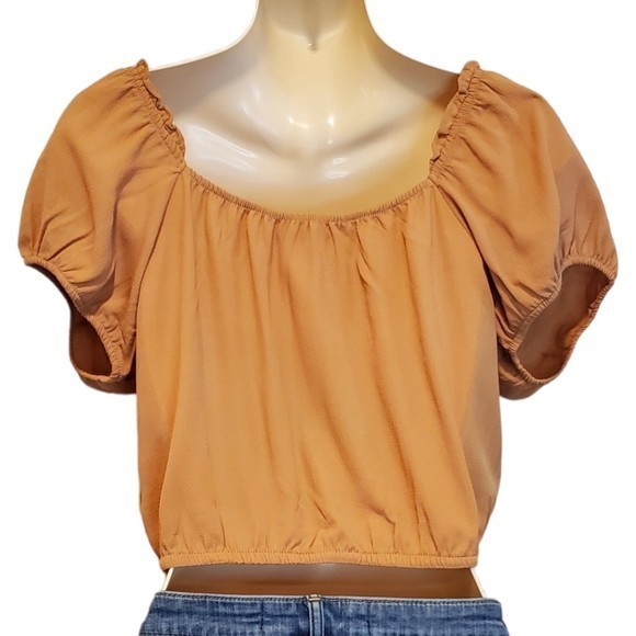 Pink Rose Women's Caramel Crop top Sz‎ Sm - Picture 3 of 8
